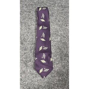 VTG Polo by Ralph Lauren Mens 100%‎ Silk Neck Tie Purple Diagonal Diamond Design